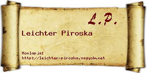 Leichter Piroska névjegykártya
